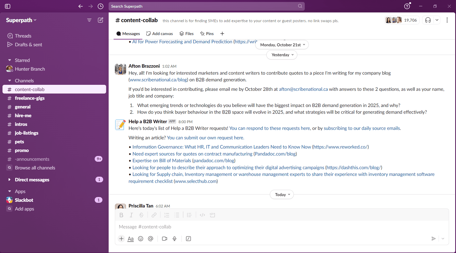 SuperPath slack community page.