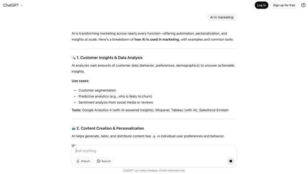 ChatGPT interface