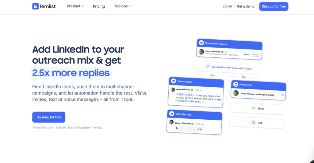 Lemlist - AI tools for LinkedIn outreach